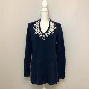 Vineyard Vines Navy V Neck Sweater